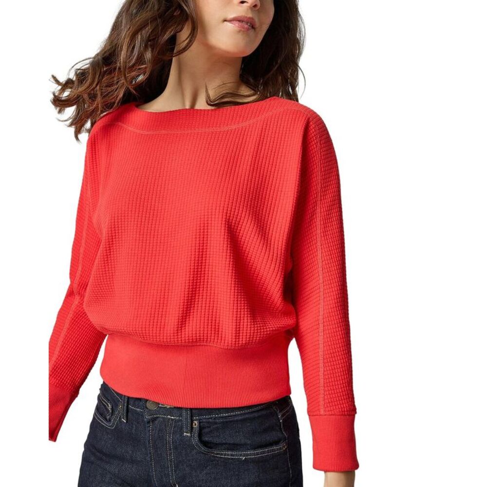 Lilla P Womens  Rib Trim Seamed Top